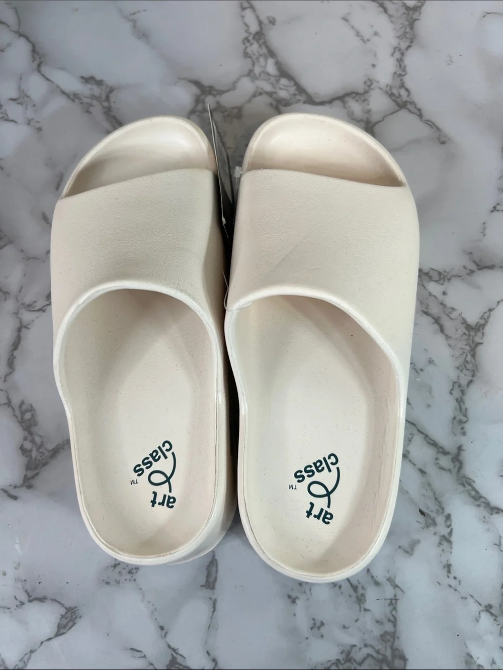 Art Class Girl's White Eddie Platform Slide Sandal Size 2